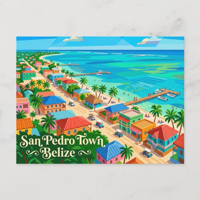 Carte Postale Ville de San Pedro Belize (Devant)