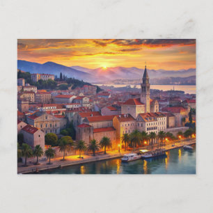 Carte Postale Ville de Split Croatie Coucher de soleil
