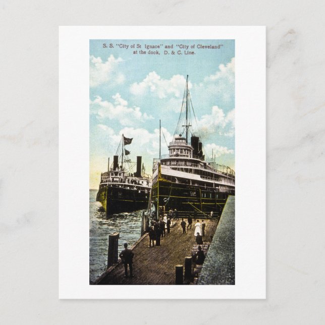 Carte Postale Ville de St. Ignace & Ville de Cleveland, Ligne D& (Devant)