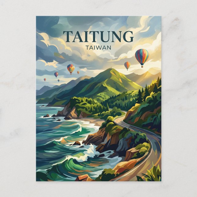 Carte Postale Ville de Taitung Taïwan (Devant)