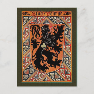 Carte Postale Ville de Veurne, Belgique (CoA Vintage)