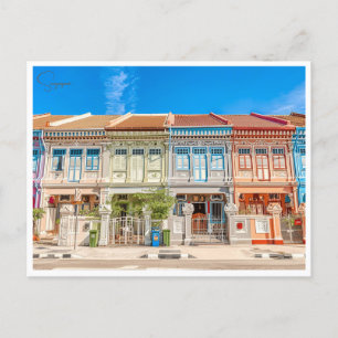 Carte Postale Ville de voyage vintage Singapour skyline retro