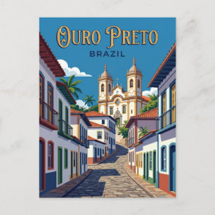 Carte Postale Ville historique d'Ouro Preto Brésil