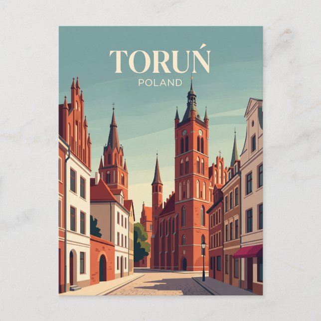 Carte Postale Ville médiévale de Toruń Pologne (Devant)