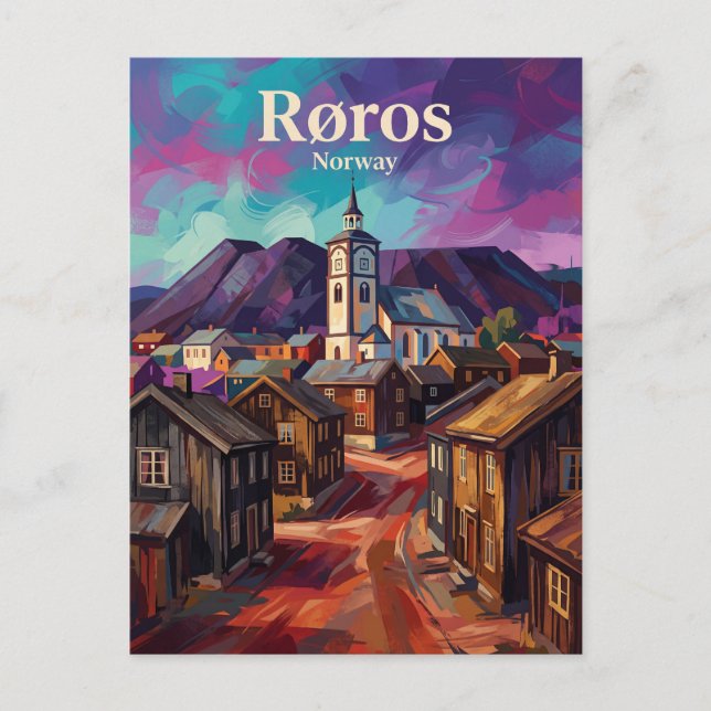Carte Postale Ville minière de Røros Norvège (Devant)