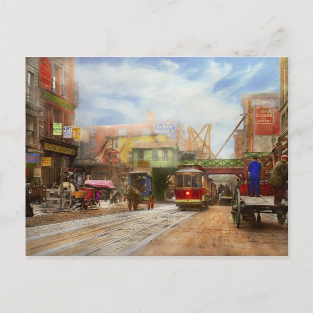 Carte Postale Ville - New York - Broadway à Canal St 1913 (Devant)