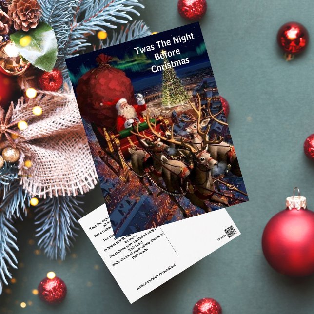 Carte Postale Ville Noël Vintage Père Noël (Créateur téléchargé)