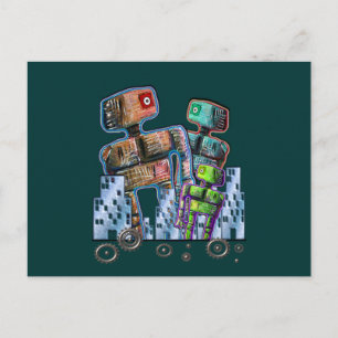 Carte Postale Ville robotique