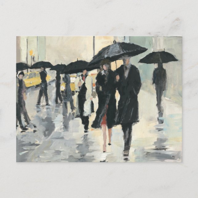 Carte Postale Ville sous la pluie (Devant)