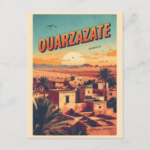 Carte Postale Ville vintage de Ouarzazate kasbah désert du Sahar