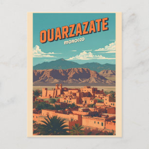 Carte Postale Ville vintage de Ouarzazate kasbah désert du Sahar
