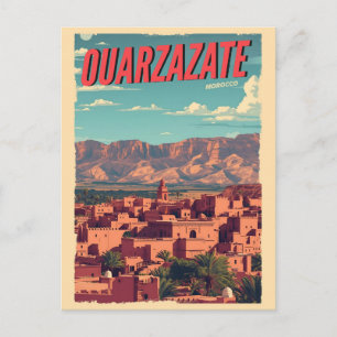 Carte Postale Ville vintage de Ouarzazate kasbah désert du Sahar