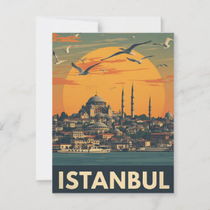 Carte Postale Ville vintage d'Istanbul