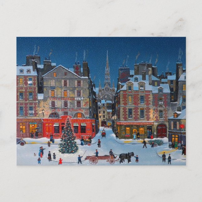 Carte Postale Ville vintage, rue de Noël (Devant)