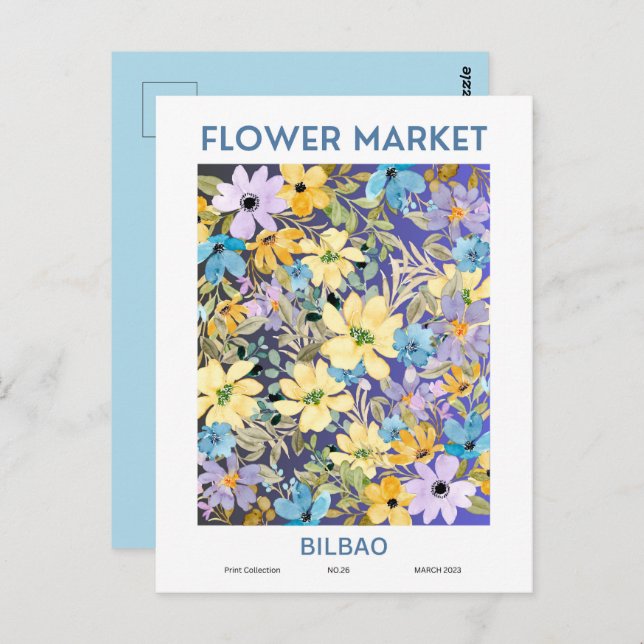 Carte Postale Villes du marché aux fleurs du monde Bilbao (Devant / Derrière)