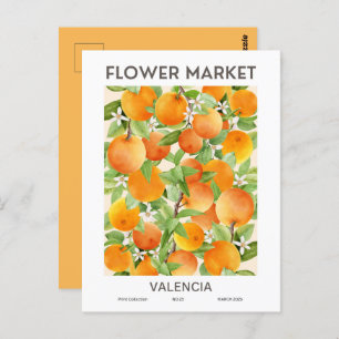 Carte Postale Villes du marché aux fleurs du monde Valencia Cust