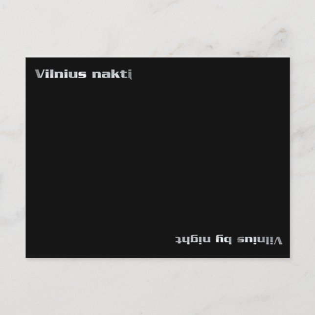 Carte Postale Vilnius de nuit / Vilnius naktás (Devant)