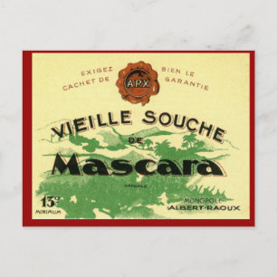 Carte Postale Vin algérien vintage, Mascara Vieille Souche