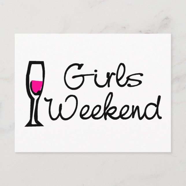 Carte Postale Vin du week-end pour filles (Devant)