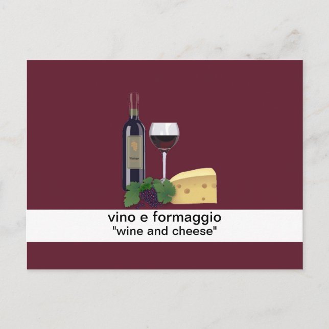Carte postale Vin et fromage (Devant)