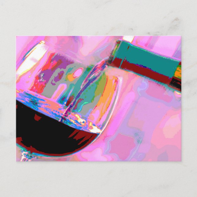 Carte Postale Vin rouge soirée fête (Devant)