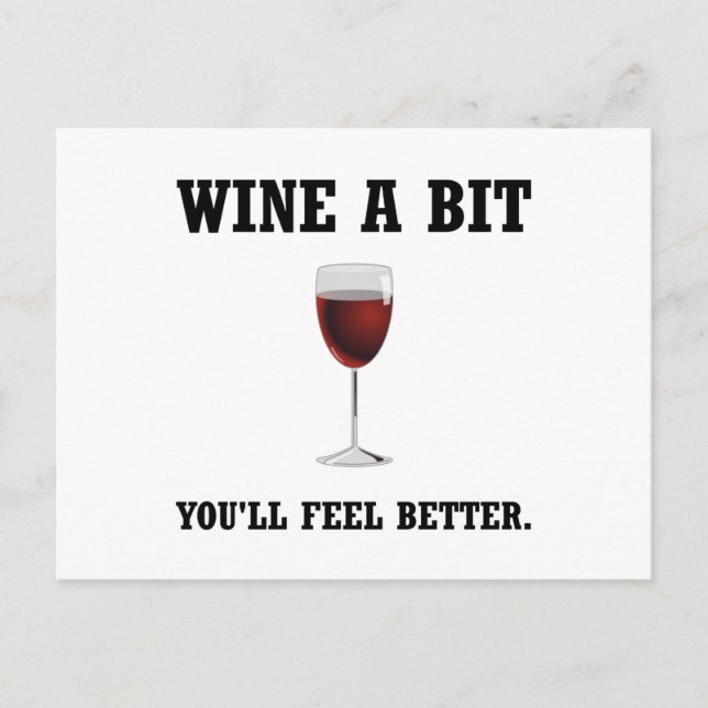 Carte Postale Vin Se Sent Mieux (Devant)