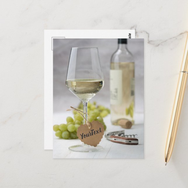 Carte Postale Vin Sommelier Vine Lover bouteille Design de raisi (Devant/Arrière en situation)