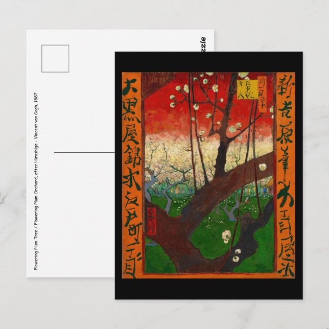 Carte Postale Vincent van Gogh - Arbre à prune floraison (Devant / Derrière)