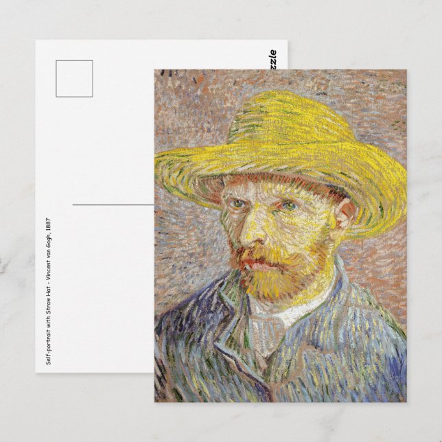 Carte Postale Vincent van Gogh - Autoportrait avec Casquette de  (Devant / Derrière)