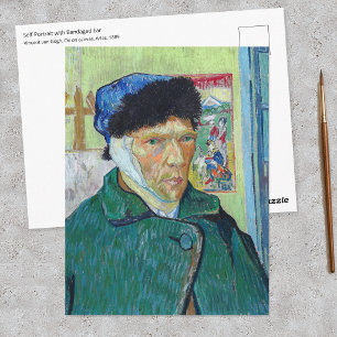 Carte Postale Vincent van Gogh - Autoportrait avec l'oreille ban