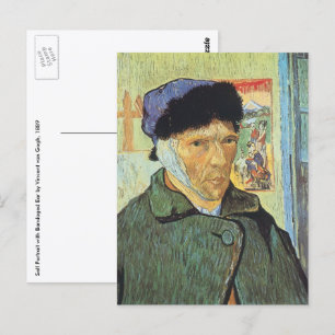 Carte Postale Vincent van Gogh - Autoportrait avec oreille dérob