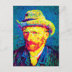 Carte Postale Vincent Van Gogh - Autoportrait Pop Art Avec Casqu