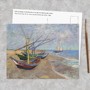 Carte Postale Vincent van Gogh - Bateaux de pêche sur la plage