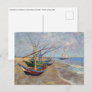 Carte Postale Vincent van Gogh - Bateaux de pêche sur la plage