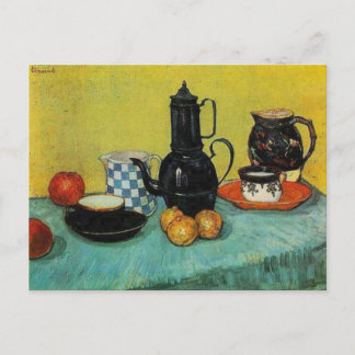 Carte Postale Vincent van Gogh Café en émail bleu