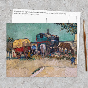 Carte Postale Vincent Van Gogh - Caravanes, camp de Gitans près