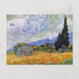 Carte Postale Vincent van Gogh - Champ de blé avec cyprès