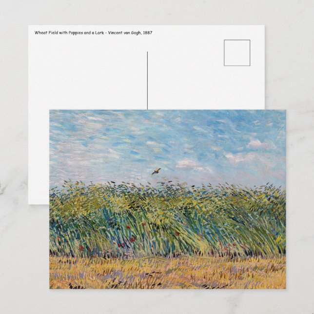 Carte Postale Vincent van Gogh - Champ de blé avec une alouette (Devant / Derrière)