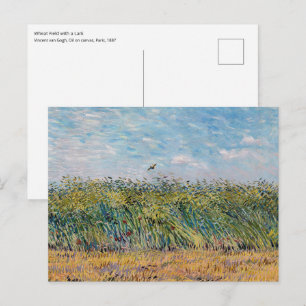 Carte Postale Vincent van Gogh - Champ de blé avec une alouette