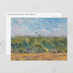 Carte Postale Vincent van Gogh - Champ de blé avec une lark