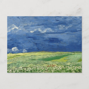 Carte Postale Vincent van Gogh - Champ de blé sous des nuages or