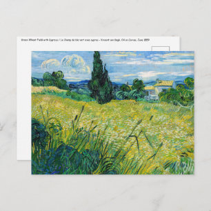 Carte Postale Vincent van Gogh - Champ de blé vert avec Cypress