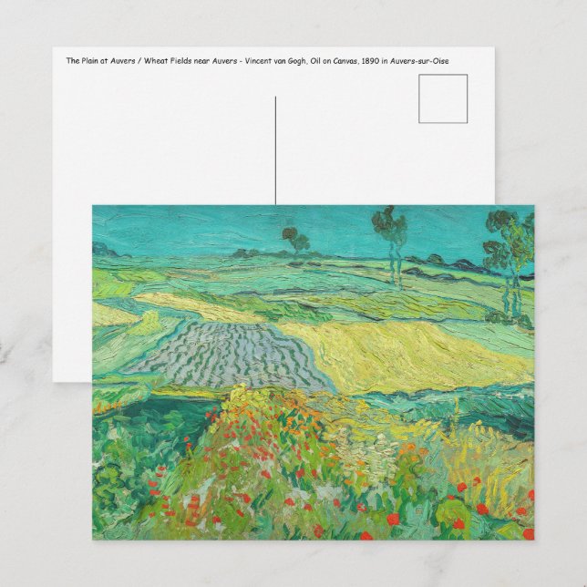 Carte Postale Vincent van Gogh - Champs de blé près d'Auvers (Devant / Derrière)
