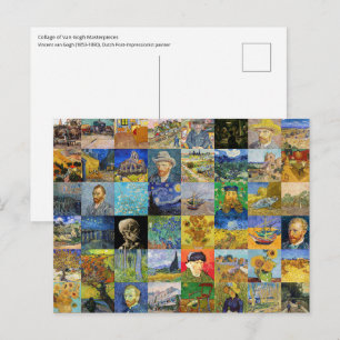 Carte Postale Vincent van Gogh - chefs-d'oeuvre Mosaic Patchwork
