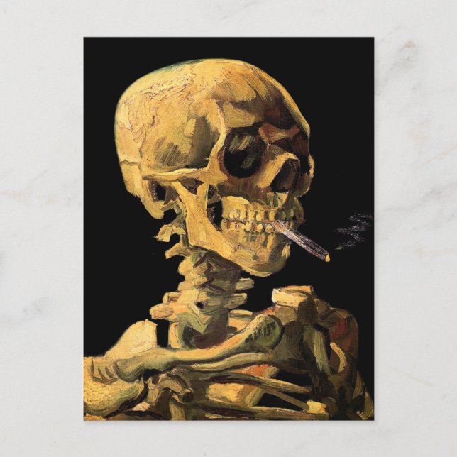 Carte Postale Vincent Van Gogh - Crâne à la cigarette allumée (Devant)