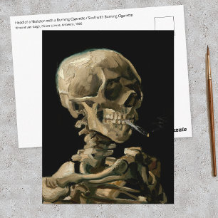 Carte Postale Vincent van Gogh - Crâne avec cigarette allumée