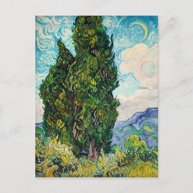 Carte Postale Vincent Van Gogh Cypress Art (Devant)