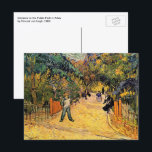 Carte Postale Vincent van Gogh - Entrée du parc public, Arles<br><div class="desc">Entrée du parc public à Arles (1888) par Vincent van Gogh est une peinture de paysage d'art fin vintage post-impressionniste de la vie quotidienne. Un chemin à l'entrée du parc avec des gens lisant le journal et assis sur des bancs sous les arbres dans le jardin. À propos de l'artiste...</div>