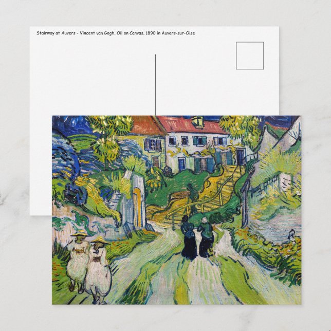 Carte Postale Vincent van Gogh - Escalier à Auvers (Devant / Derrière)