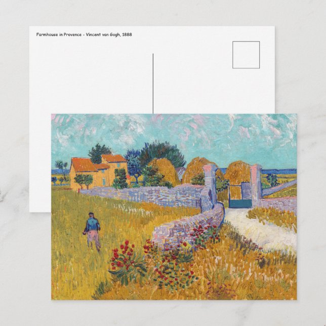 Carte Postale Vincent van Gogh - Ferme en Provence (Devant / Derrière)